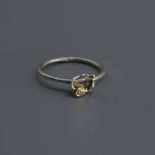 Load image into Gallery viewer, Molten Set Rough Diamond &amp; White Diamond Accent Ring in Silver &amp; Gold by Tamara Gomez