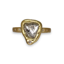 Load image into Gallery viewer, Triangular rough diamond ring in yellow gold by Tamara Gomez