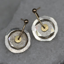 Load image into Gallery viewer, Mixed Metal Sequin Earrings with Moissanite Slices