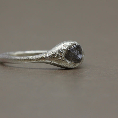 Transforming a heirloom ring into a sculptural rough diamond engagement ring by Tamara Gomez