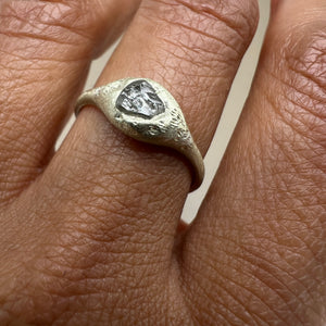 Transforming a heirloom ring into a sculptural rough diamond engagement ring by Tamara Gomez