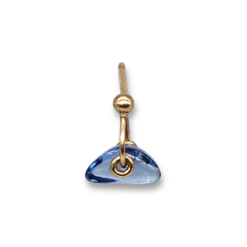 Tamara Gomez Single blue sapphire crystal earring in yellow gold