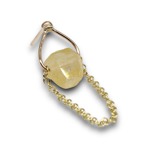 Single yellow sapphire crystal earring in yellow gold Tamara Gomez