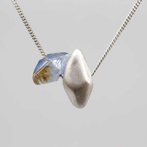 TGN38 Sapphire crystal and sterling silver pendant necklace by Tamara Gomez
