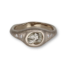 Load image into Gallery viewer, Sculpted rough diamond ring in white gold