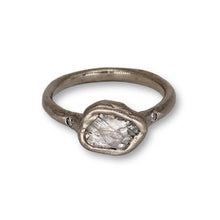 Load image into Gallery viewer, Sculpted rough diamond ring in white gold