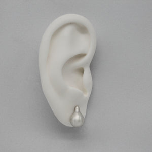 Extra large teardrop stud earrings in sterling silver by Tamara Gomez