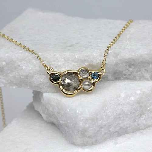 Tamara Gomez Bespoke 18ct Yellow Gold Pendant with Diamonds and Sapphires – 50th Birthday Gift 1