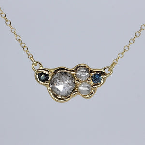 Tamara Gomez Bespoke 18ct Yellow Gold Pendant with Diamonds and Sapphires – 50th Birthday Gift 2