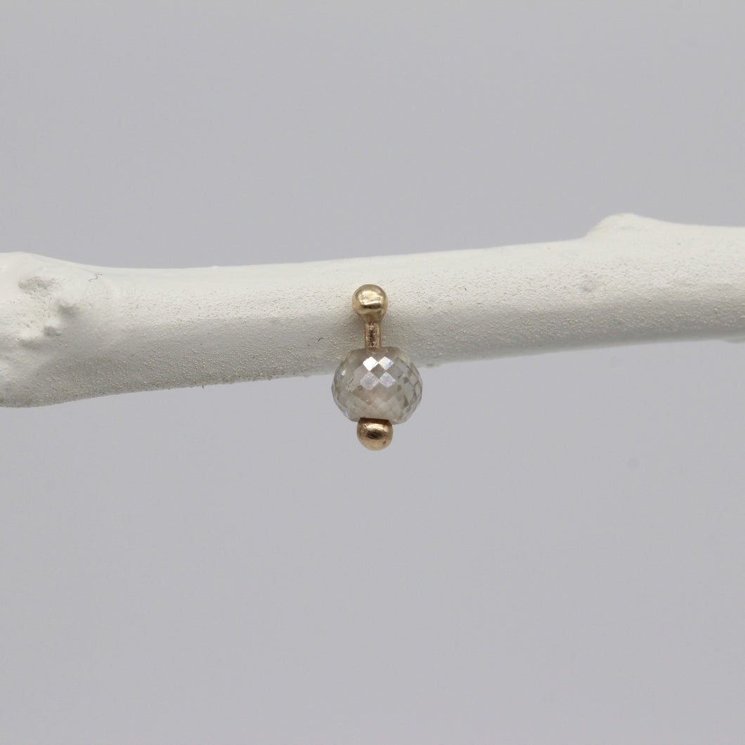 Tamara Gomez TGE58 9ct Yellow Gold Moissanite Cipher Stud Earring 2