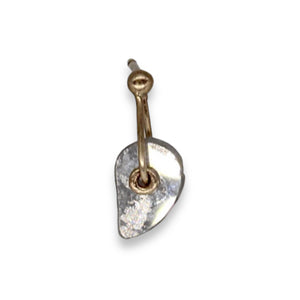Single diamond slice sequin earring in yellow gold
