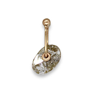 Single diamond slice sequin earring in yellow gold