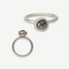 Load image into Gallery viewer, Rough Diamond Bud Ring in sterling silver featuring a 1.36 carat natural rough diamond by Tamara Gomez.