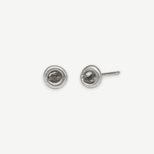 Load image into Gallery viewer, Rough diamond stud earrings in sterling silver set with natural grey rough diamonds, handcrafted in London by Tamara Gomez.