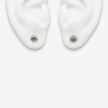 Load image into Gallery viewer, Rough diamond stud earrings in sterling silver set with natural grey rough diamonds, handcrafted in London by Tamara Gomez.