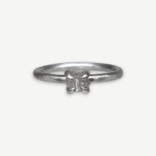 Load image into Gallery viewer, Rough Diamond Solitaire Ring in sterling silver featuring a 1 carat natural pale grey rough diamond by Tamara Gomez.