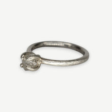 Load image into Gallery viewer, Rough Diamond Solitaire Ring in sterling silver featuring a 1 carat natural pale grey rough diamond by Tamara Gomez.