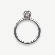Load image into Gallery viewer, Rough Diamond Solitaire Ring in sterling silver featuring a 1 carat natural pale grey rough diamond by Tamara Gomez.