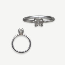 Load image into Gallery viewer, Rough Diamond Solitaire Ring in sterling silver featuring a 1 carat natural pale grey rough diamond by Tamara Gomez.
