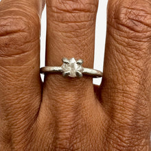 Load image into Gallery viewer, Rough Diamond Solitaire Ring in sterling silver featuring a 1 carat natural pale grey rough diamond by Tamara Gomez.