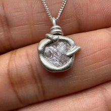 Load image into Gallery viewer, Rough Diamond Pendant Necklace in Sterling Silver, 0.75 Carat