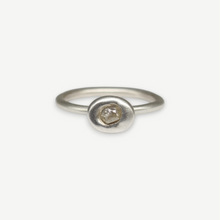 Load image into Gallery viewer, East West Rough diamond lozenge ring in sterling silver, 0.5ct