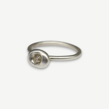 Load image into Gallery viewer, East West Rough diamond lozenge ring in sterling silver, 0.5ct