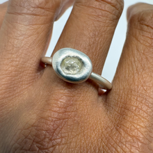 Load image into Gallery viewer, East West Rough diamond lozenge ring in sterling silver, 0.5ct