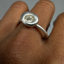 Load image into Gallery viewer, East West Rough diamond lozenge ring in sterling silver, 0.5ct