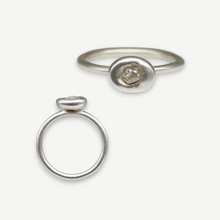 Load image into Gallery viewer, East West Rough diamond lozenge ring in sterling silver, 0.5ct