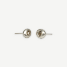 Load image into Gallery viewer, Rough diamond lozenge stud earrings in sterling silver set with 0.80ct of natural grey rough diamonds, handcrafted in London by Tamara Gomez.