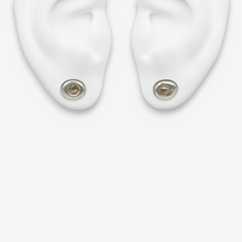 Load image into Gallery viewer, Rough diamond lozenge stud earrings in sterling silver set with 0.80ct of natural grey rough diamonds, handcrafted in London by Tamara Gomez.