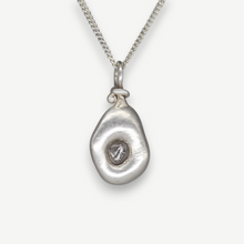Load image into Gallery viewer, Rough diamond talisman pendant in sterling silver set with a 0.40 carat natural grey rough diamond, handcrafted in London by Tamara Gomez.