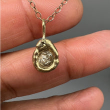 Load image into Gallery viewer, Bespoke molten set rough diamond pendant in 18ct gold by Tamara Gomez