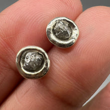 Load image into Gallery viewer, Bespoke rough diamond stud earrings in sterling silver by Tamara Gomez