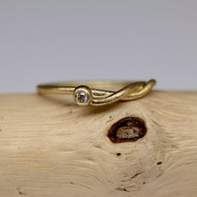 Load image into Gallery viewer, Bespoke 18ct gold snake ring with diamond by Tamara Gomez