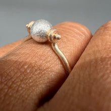 Load image into Gallery viewer, Bespoke abacus ring in gold and silver by Tamara Gomez with moving textured silver bead