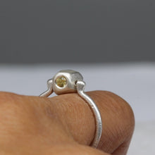 Load image into Gallery viewer, Tamara Gomez MA123 Abacus yellow sapphire ring worn on hand front detail