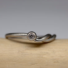Load image into Gallery viewer, Bespoke platinum snake ring with diamond by Tamara Gomez