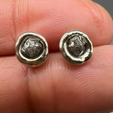 Load image into Gallery viewer, Bespoke rough diamond stud earrings in sterling silver by Tamara Gomez