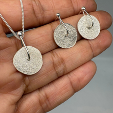 Load image into Gallery viewer, Sterling silver sequin necklace and earrings by Tamara Gomez