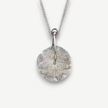 Load image into Gallery viewer, Sequin pendant necklace handcrafted in sterling silver by Tamara Gomez