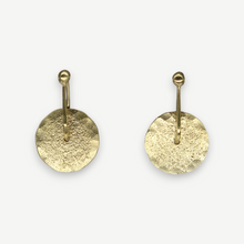 Load image into Gallery viewer, Textured 9ct yellow gold Sequin stud earrings handmade in North London