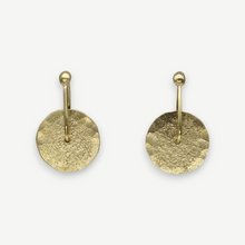 Load image into Gallery viewer, Textured 9ct yellow gold Sequin stud earrings handmade in North London