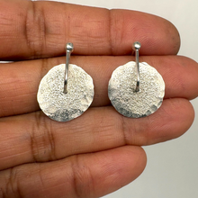Load image into Gallery viewer, Sequin stud earrings handcrafted in sterling silver by Tamara Gomez
