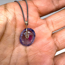 Load image into Gallery viewer, Lavender Mist Watercolour Sapphire Sequin Pendant Necklace
