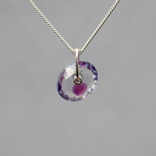 Load image into Gallery viewer, Lilac Blossom Watercolour Sapphire Sequin Pendant Necklace handcrafted in sterling silver by Tamara Gomez.