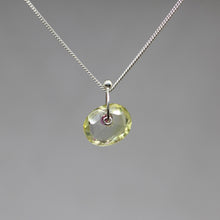Load image into Gallery viewer, Primrose and fuchsia watercolour sapphire sequin pendant necklace handcrafted in sterling silver by Tamara Gomez.