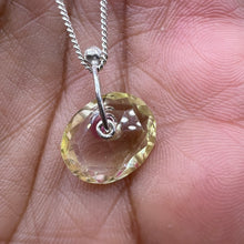 Load image into Gallery viewer, Primrose and fuchsia watercolour sapphire sequin pendant necklace handcrafted in sterling silver by Tamara Gomez.