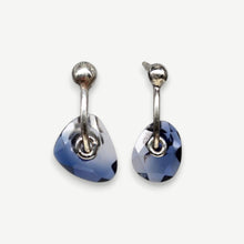 Load image into Gallery viewer, One of a kind Slate Blue Watercolour Sapphire Stud Earrings handcrafted in sterling silver by Tamara Gomez.
